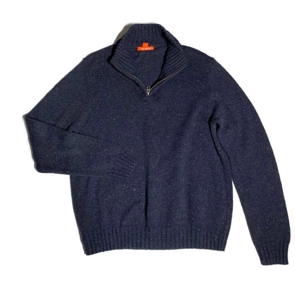 Joe Fresh Sweater Men's L Dark Blue Quarter Zip-Up Sweater